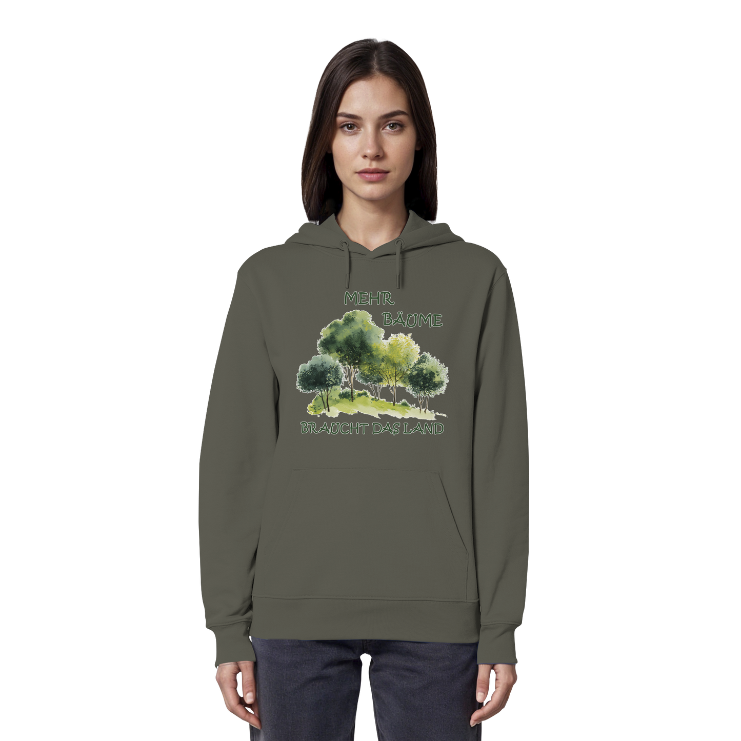 vegwear "mehr Bäume braucht das Land" - unisex Bio Hoodie / Kapuzenpulli, vegan, fair, nachhaltig