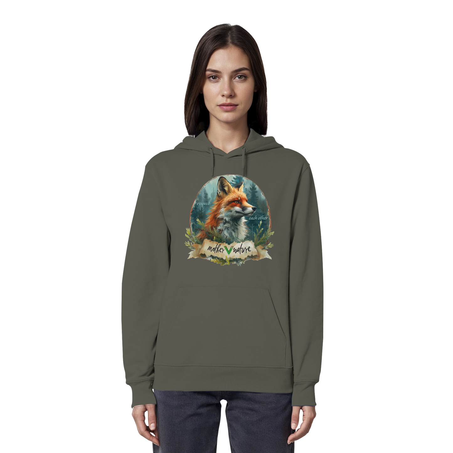 vegwear" respect each other" - unisex Hoodie / Kapuzenpulli, vegan, bio