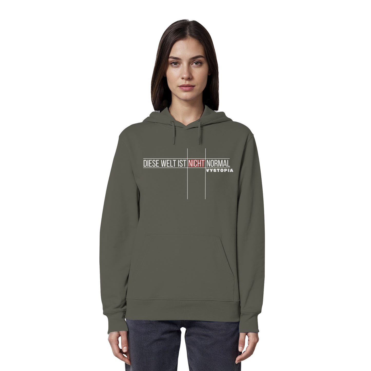 vegwear "Diese Welt ist nicht normal" -unisex Bio Hoodie / Kapuzenpulli