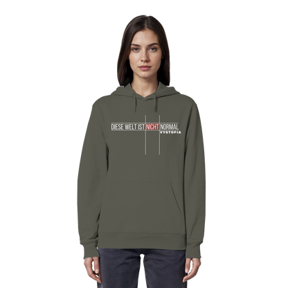 vegwear "Diese Welt ist nicht normal" -unisex Bio Hoodie / Kapuzenpulli