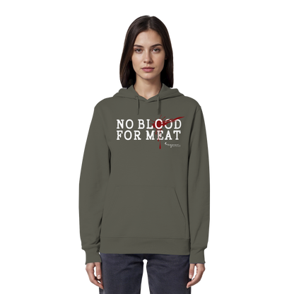 vegane Statement-Hoodie: "no blood for meat" Bio-Hoodie | vegwear