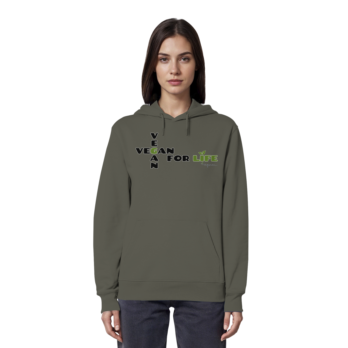 vegwear "vegan for life" - unisex Hoodie / Kapuzenpulli bio vegan fair