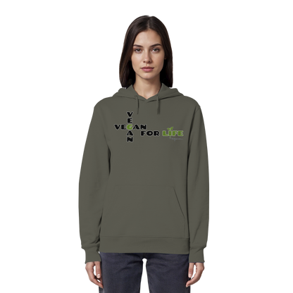 vegwear "vegan for life" - unisex Hoodie / Kapuzenpulli bio vegan fair