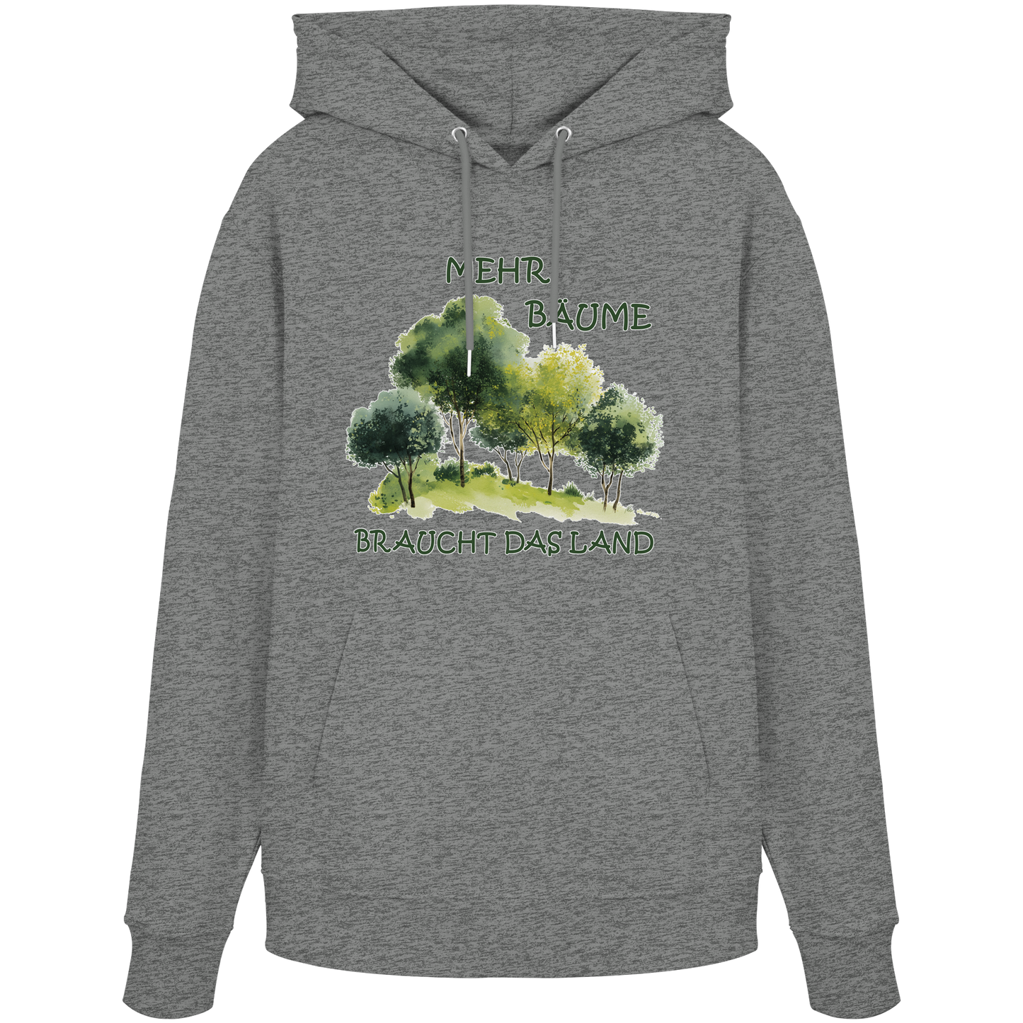 vegwear "mehr Bäume braucht das Land" - unisex Bio Hoodie / Kapuzenpulli, vegan, fair, nachhaltig