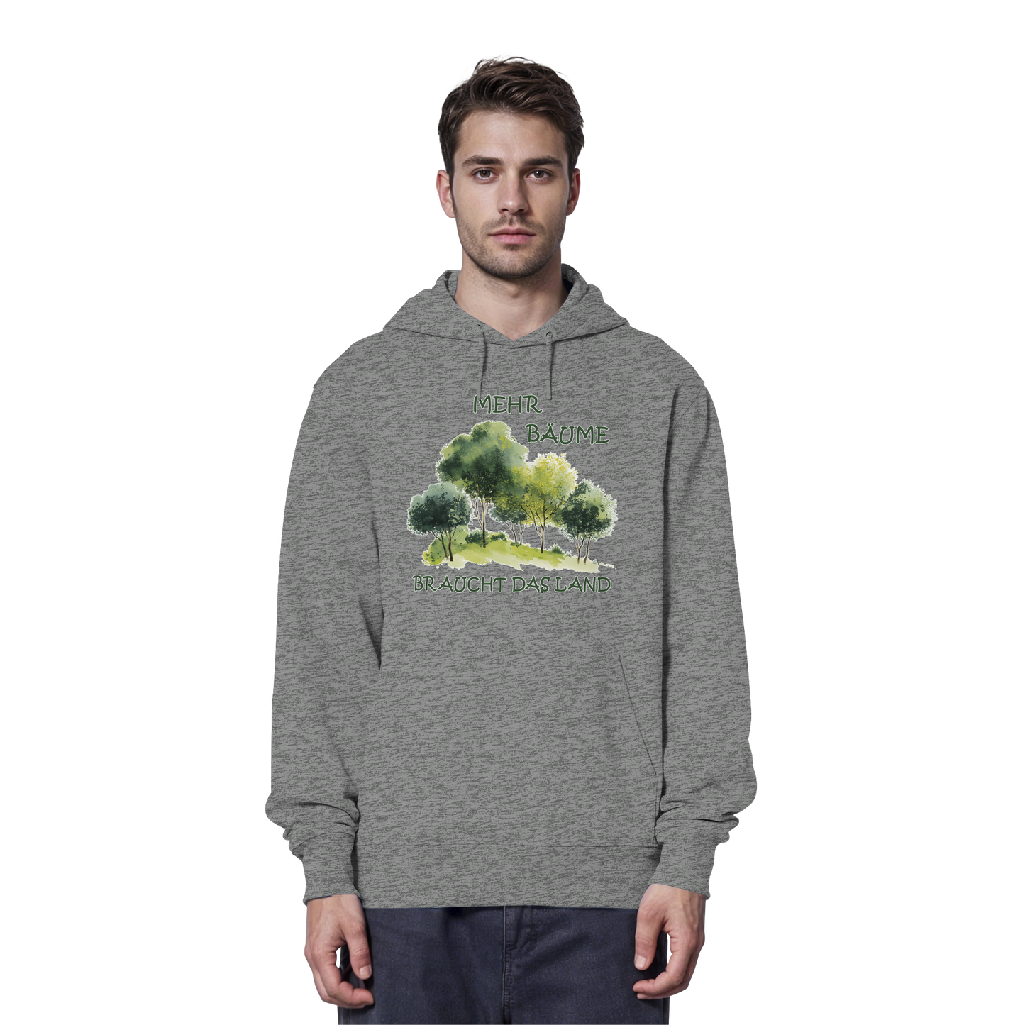 vegwear "mehr Bäume braucht das Land" - unisex Bio Hoodie / Kapuzenpulli, vegan, fair, nachhaltig