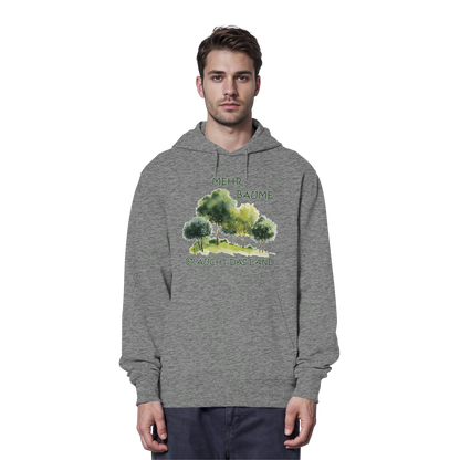 vegwear "mehr Bäume braucht das Land" - unisex Bio Hoodie / Kapuzenpulli, vegan, fair, nachhaltig