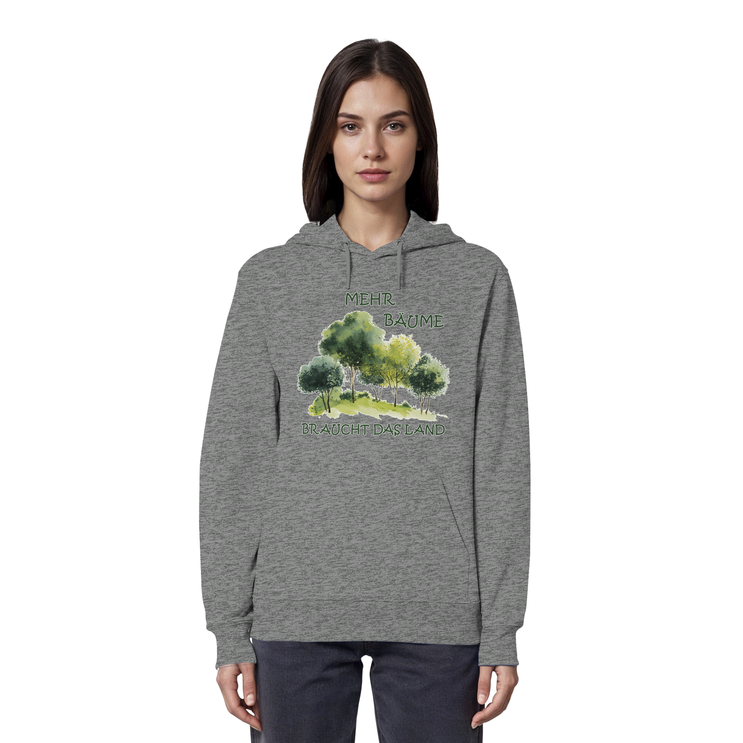 vegwear "mehr Bäume braucht das Land" - unisex Bio Hoodie / Kapuzenpulli, vegan, fair, nachhaltig