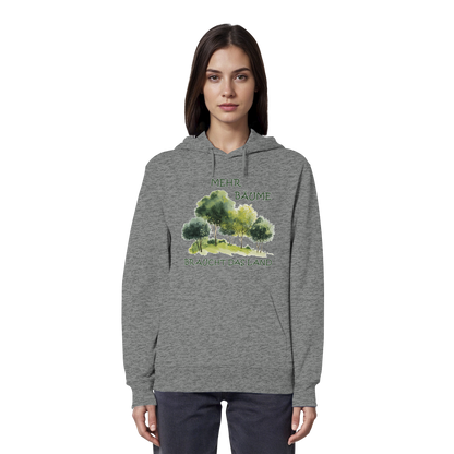 vegwear "mehr Bäume braucht das Land" - unisex Bio Hoodie / Kapuzenpulli, vegan, fair, nachhaltig