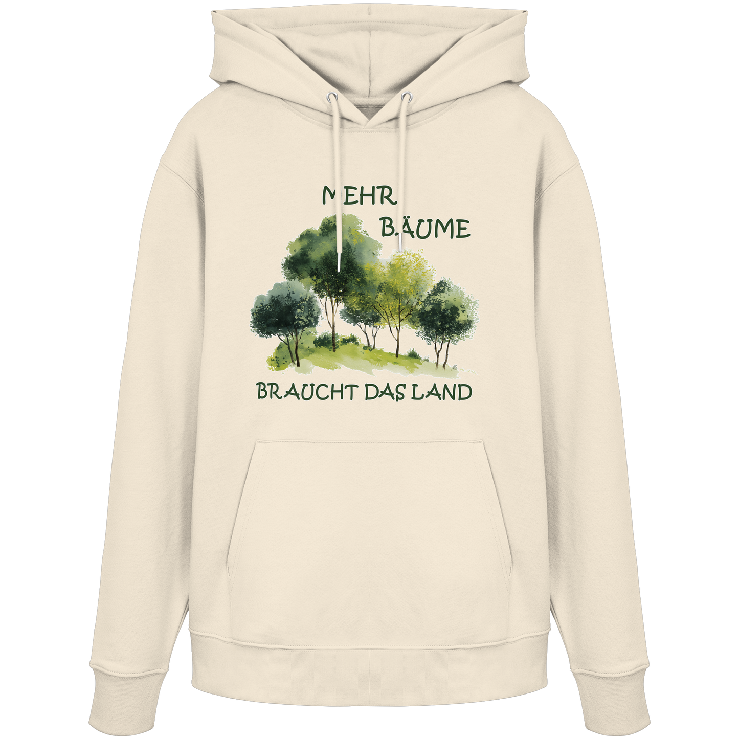 vegwear "mehr Bäume braucht das Land" - unisex Bio Hoodie / Kapuzenpulli, vegan, fair, nachhaltig