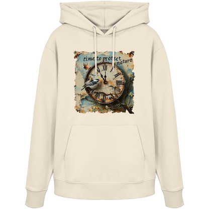 vegwear "time to protect nature" - unisex Hoodie / Kapuzenpulli, nachhaltige Mode