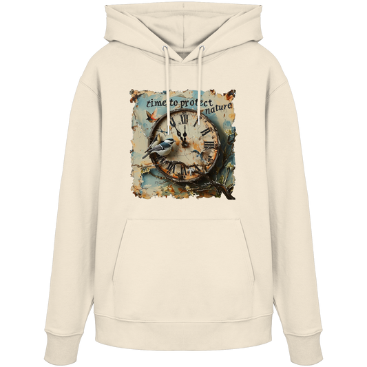 vegwear "time to protect nature" - unisex Hoodie / Kapuzenpulli, nachhaltige Mode