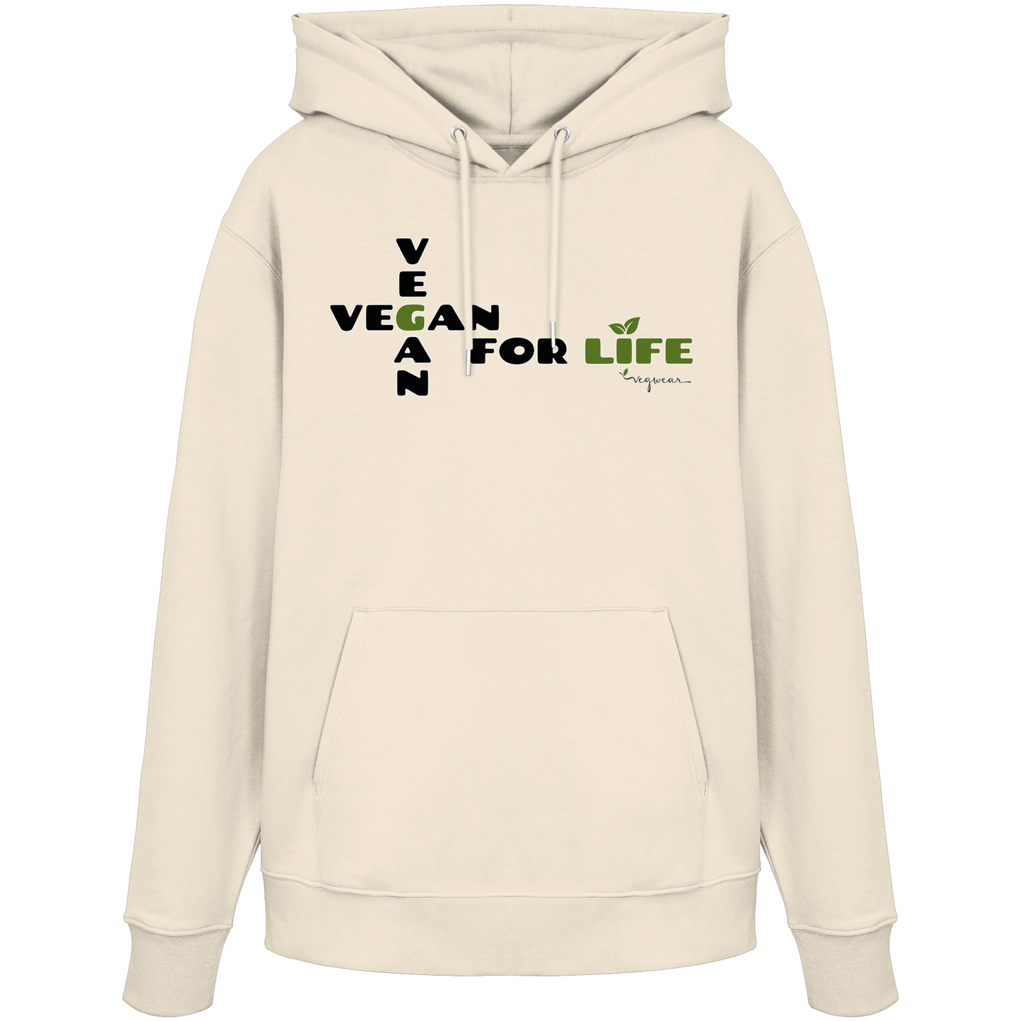 vegwear "vegan for life" - unisex Hoodie / Kapuzenpulli bio vegan fair