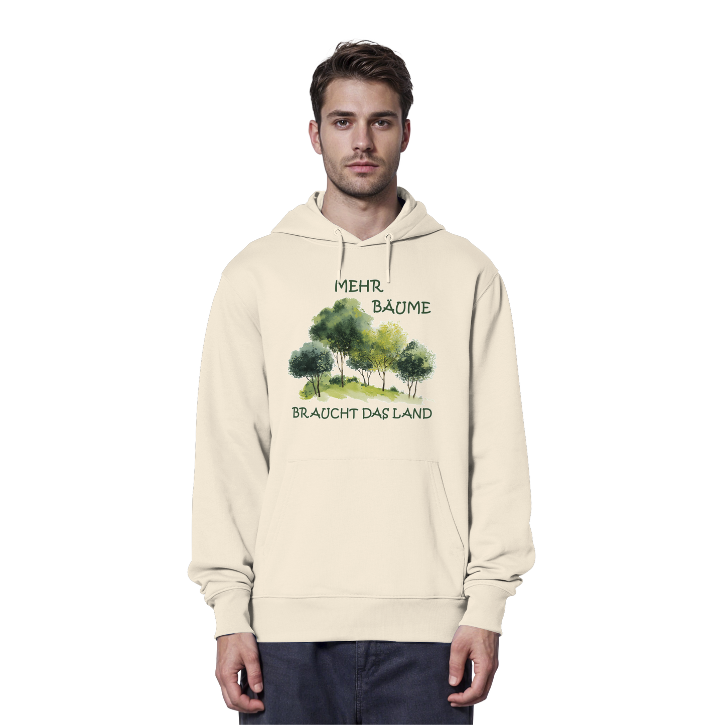 vegwear "mehr Bäume braucht das Land" - unisex Bio Hoodie / Kapuzenpulli, vegan, fair, nachhaltig