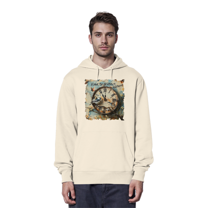 vegwear "time to protect nature" - unisex Hoodie / Kapuzenpulli, nachhaltige Mode