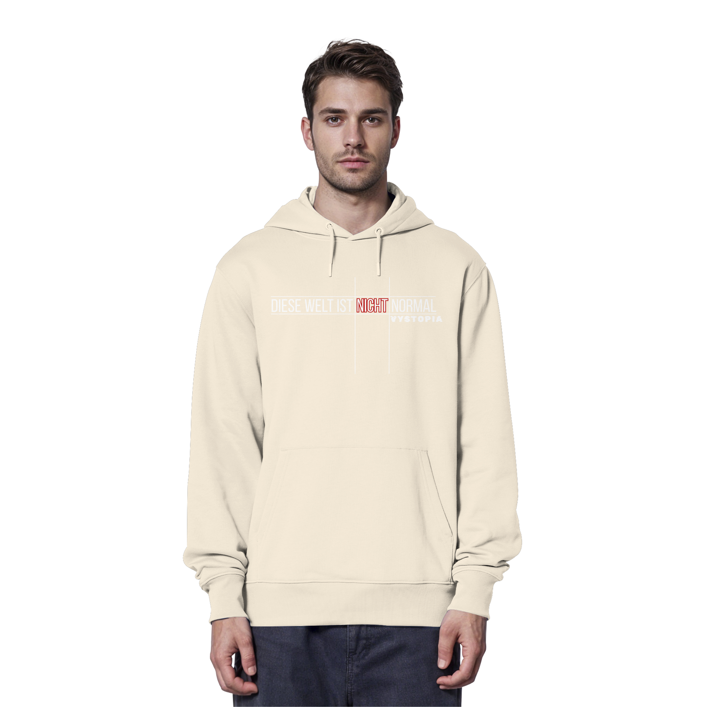 vegwear "Diese Welt ist nicht normal" -unisex Bio Hoodie / Kapuzenpulli
