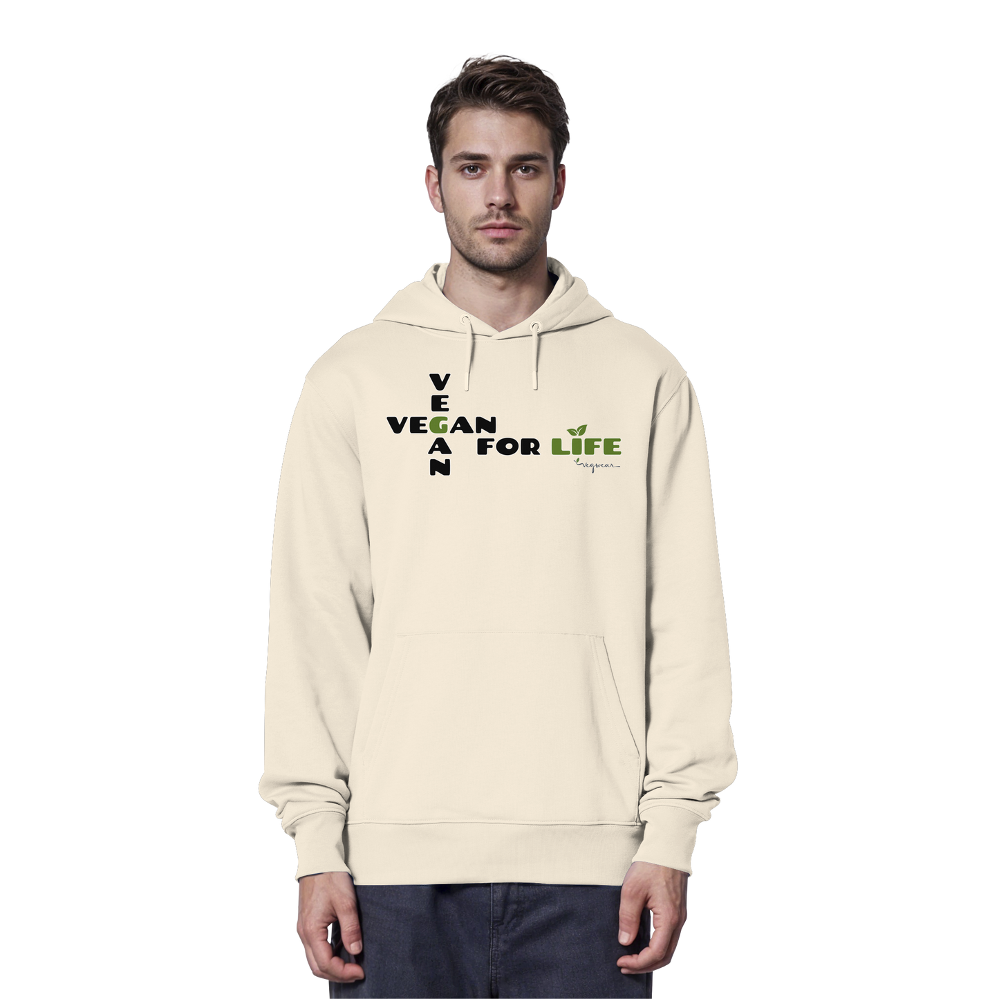 vegwear "vegan for life" - unisex Hoodie / Kapuzenpulli bio vegan fair