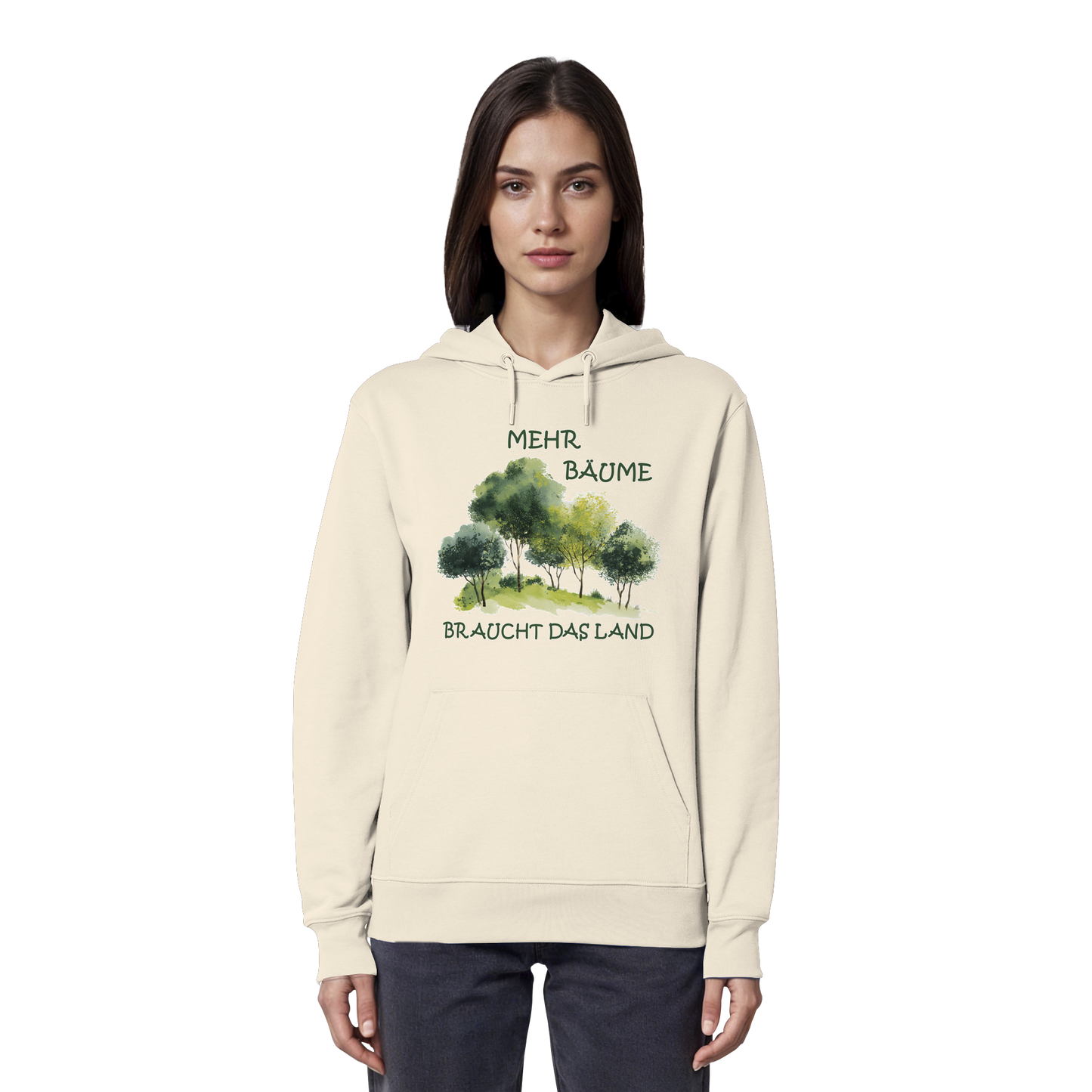 vegwear "mehr Bäume braucht das Land" - unisex Bio Hoodie / Kapuzenpulli, vegan, fair, nachhaltig