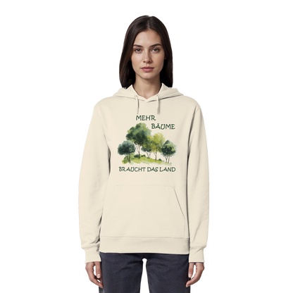 vegwear "mehr Bäume braucht das Land" - unisex Bio Hoodie / Kapuzenpulli, vegan, fair, nachhaltig