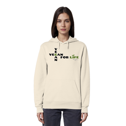 vegwear "vegan for life" - unisex Hoodie / Kapuzenpulli bio vegan fair