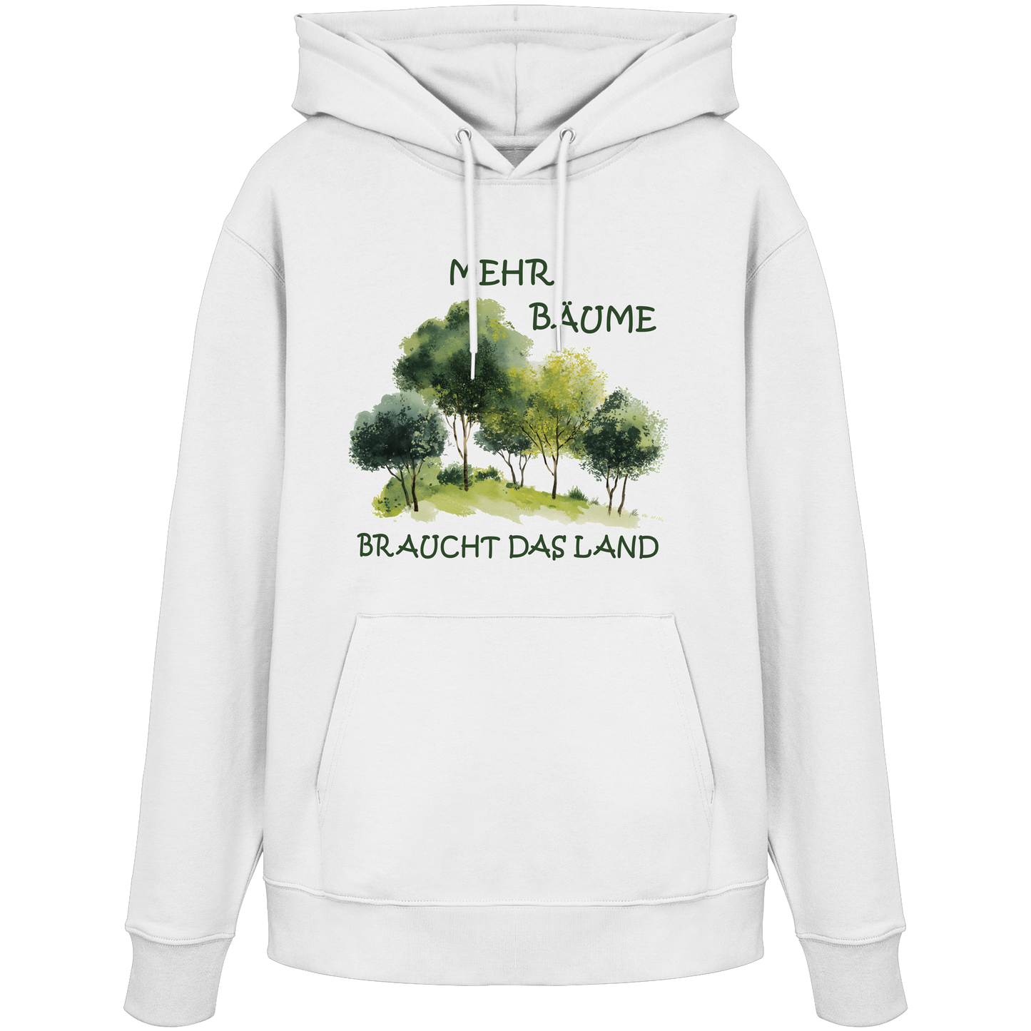 vegwear "mehr Bäume braucht das Land" - unisex Bio Hoodie / Kapuzenpulli, vegan, fair, nachhaltig