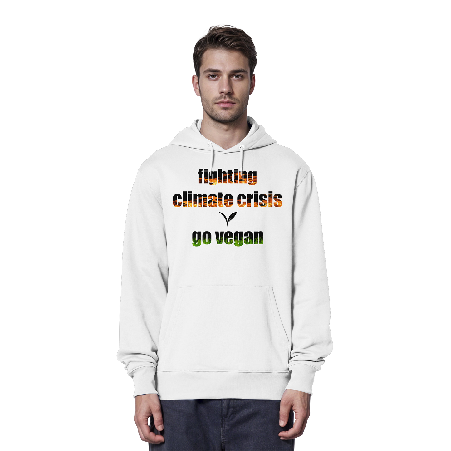 vegwear "fighting climate cirsis" - Bio Hoodie / Kapuzenpulli, vegan & klimafreundlich