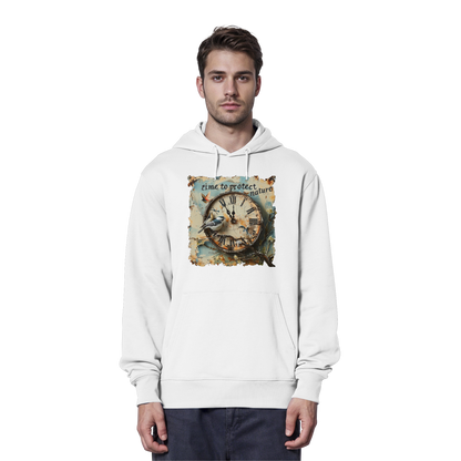 vegwear "time to protect nature" - unisex Hoodie / Kapuzenpulli, nachhaltige Mode
