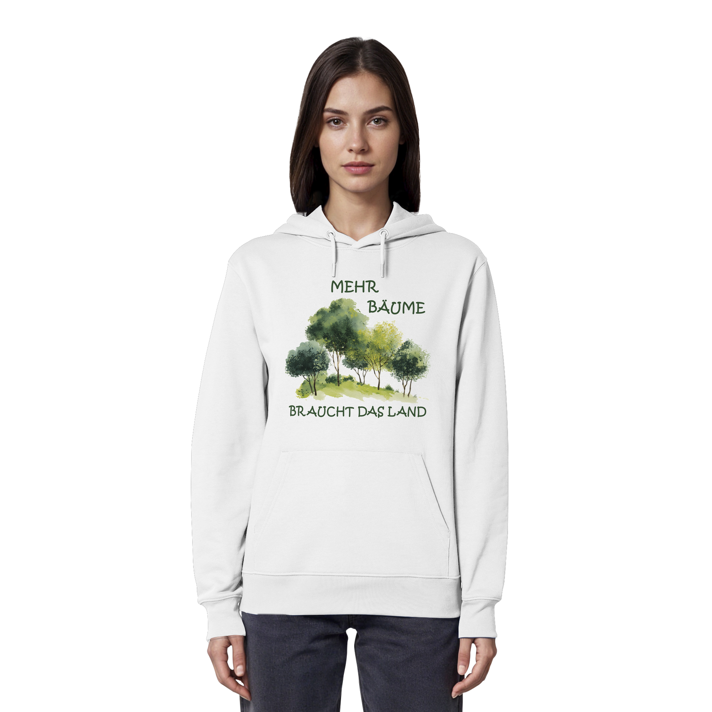 vegwear "mehr Bäume braucht das Land" - unisex Bio Hoodie / Kapuzenpulli, vegan, fair, nachhaltig