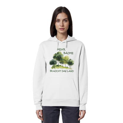 vegwear "mehr Bäume braucht das Land" - unisex Bio Hoodie / Kapuzenpulli, vegan, fair, nachhaltig