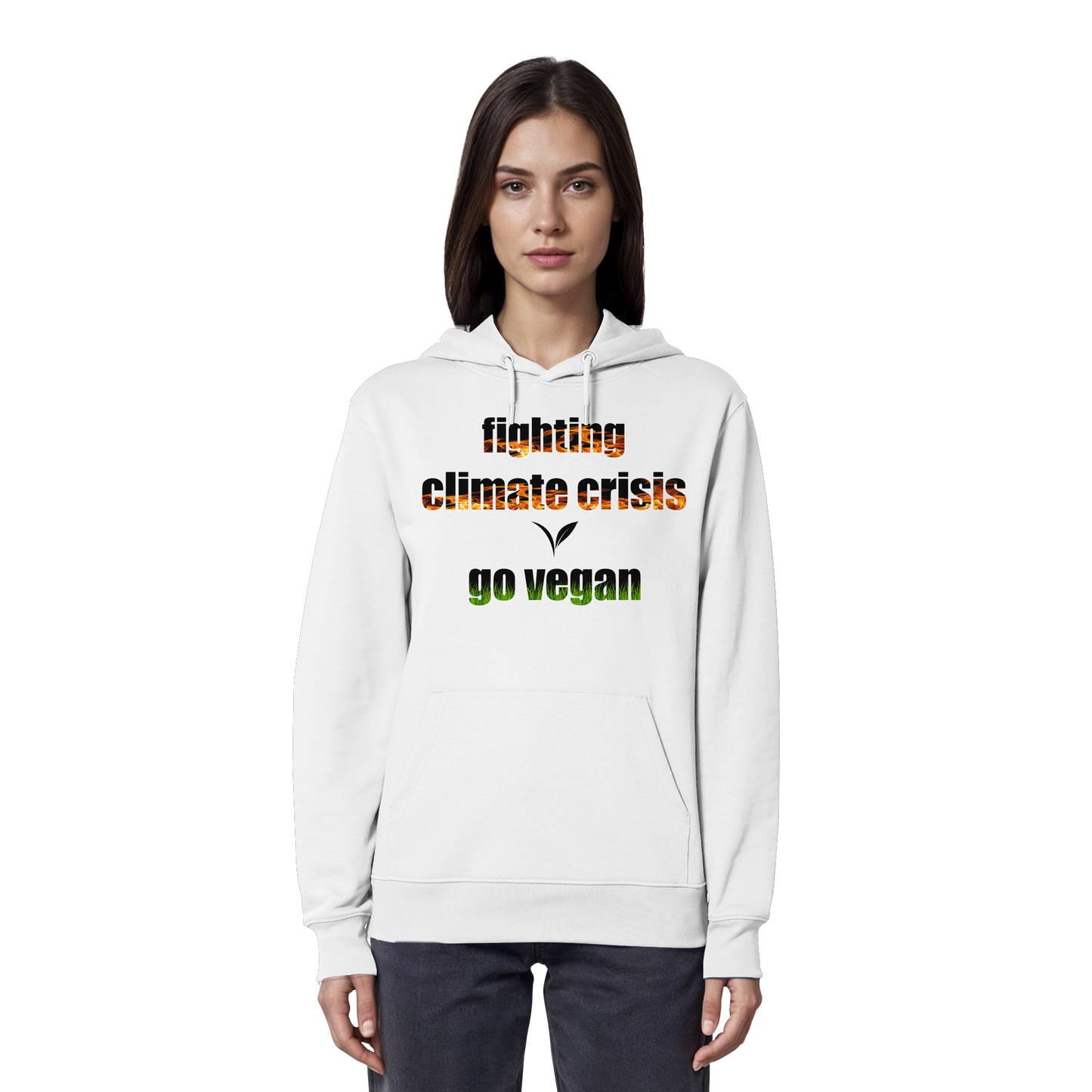 vegwear "fighting climate cirsis" - Bio Hoodie / Kapuzenpulli, vegan & klimafreundlich