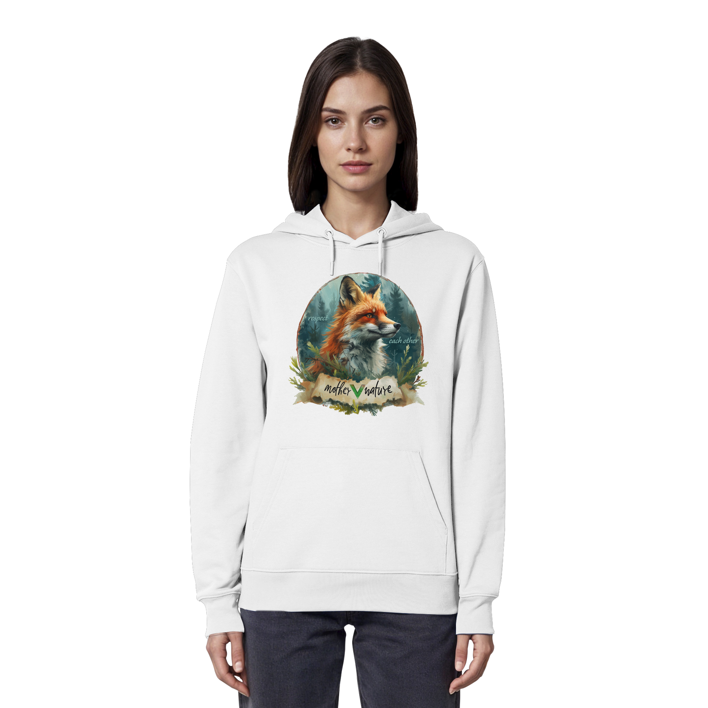 vegwear" respect each other" - unisex Hoodie / Kapuzenpulli, vegan, bio