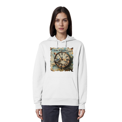 vegwear "time to protect nature" - unisex Hoodie / Kapuzenpulli, nachhaltige Mode
