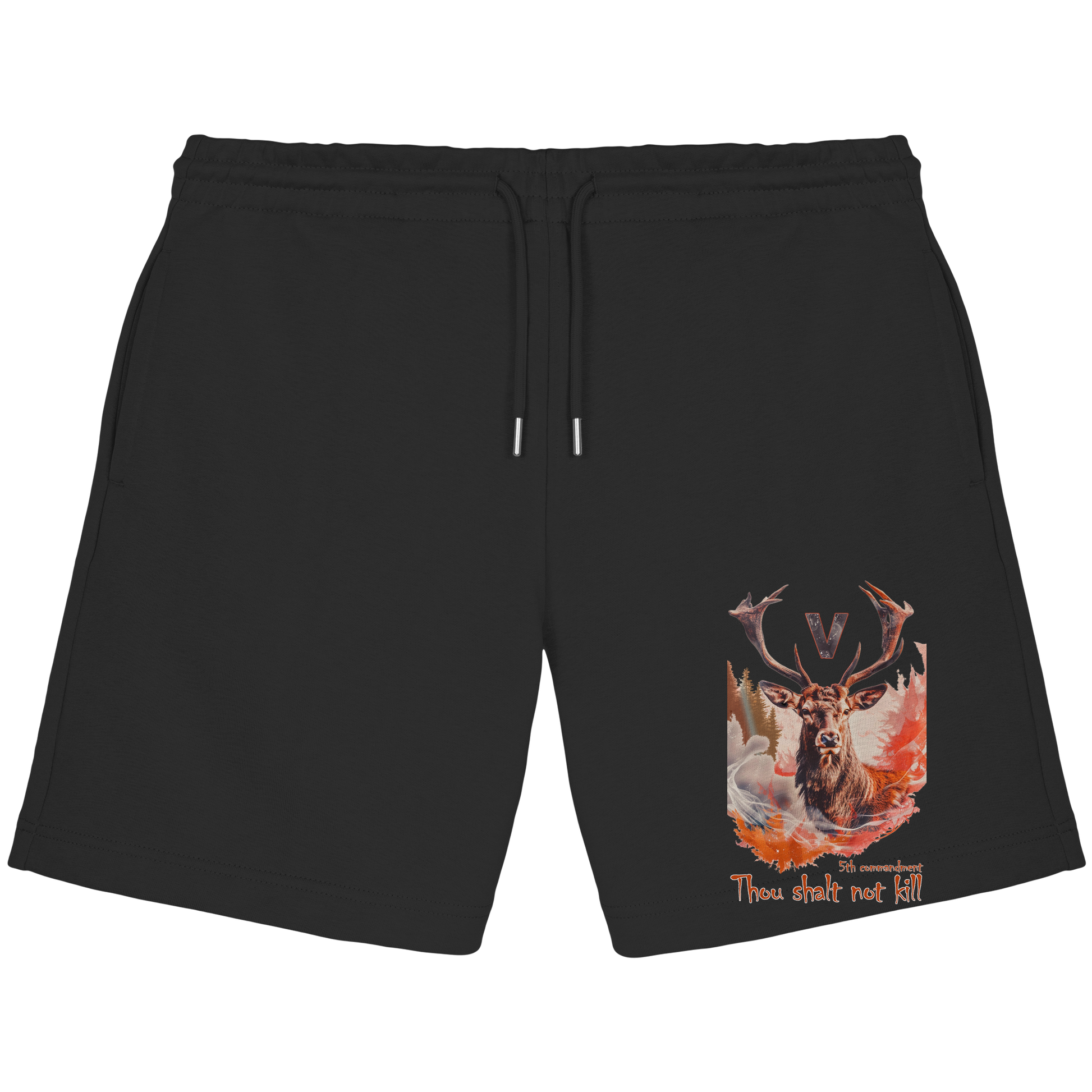 unisex Bio Jogger Shorts: 'Thou Shalt Not Kill‘ Shorts | vegwear