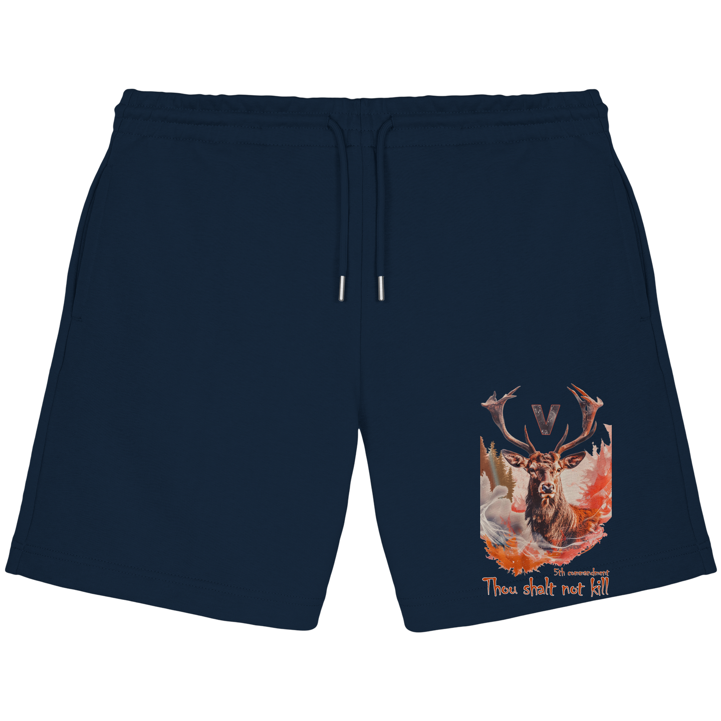 unisex Bio Jogger Shorts: 'Thou Shalt Not Kill‘ Shorts | vegwear