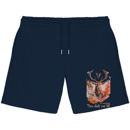 unisex Bio Jogger Shorts: 'Thou Shalt Not Kill‘ Shorts | vegwear
