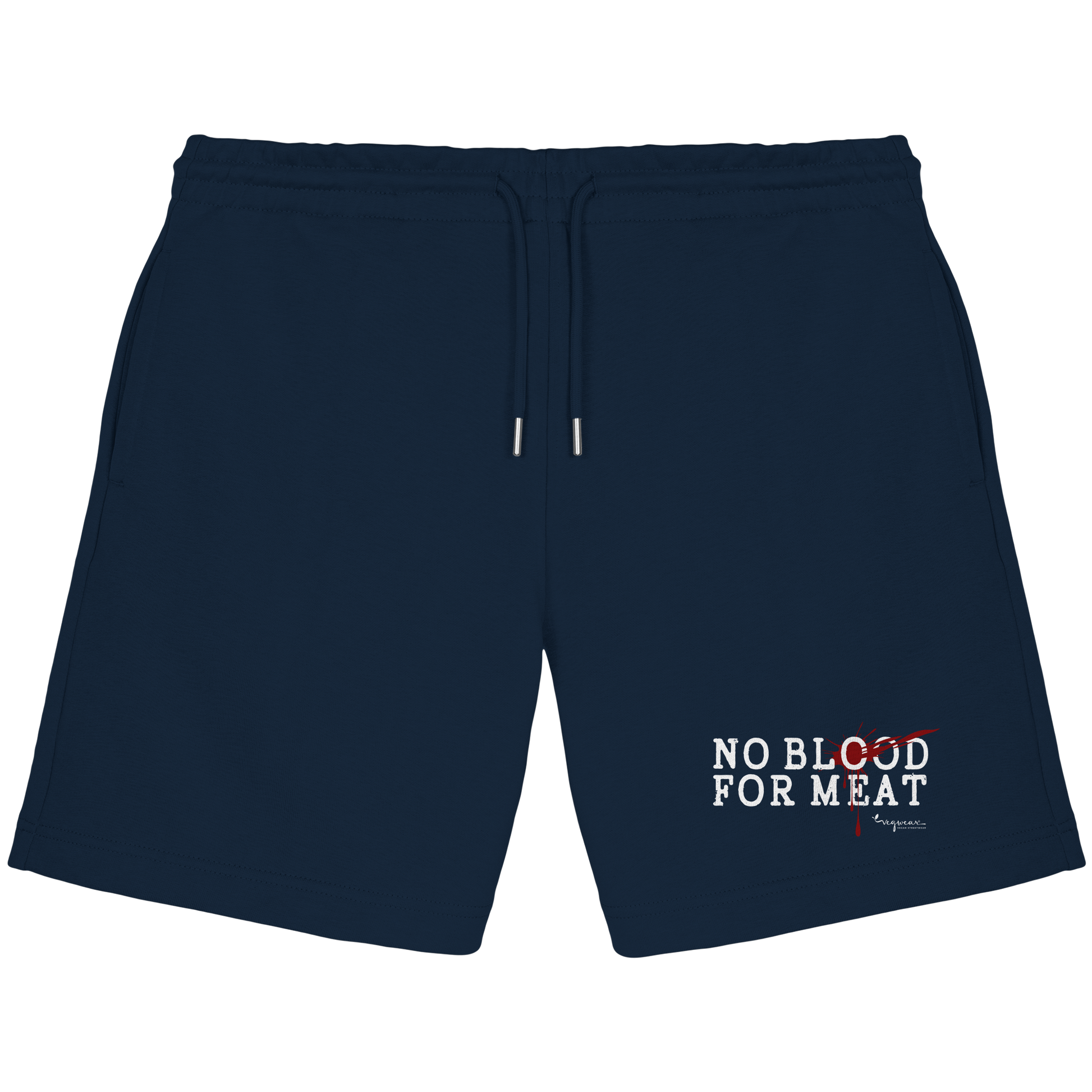 vegane Statement-Jogger Shorts: 'no blood for meat' | vegwear