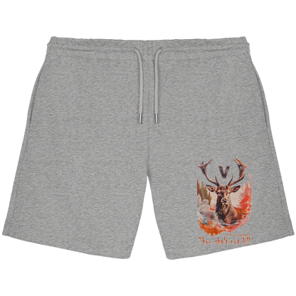 unisex Bio Jogger Shorts: 'Thou Shalt Not Kill‘ Shorts | vegwear