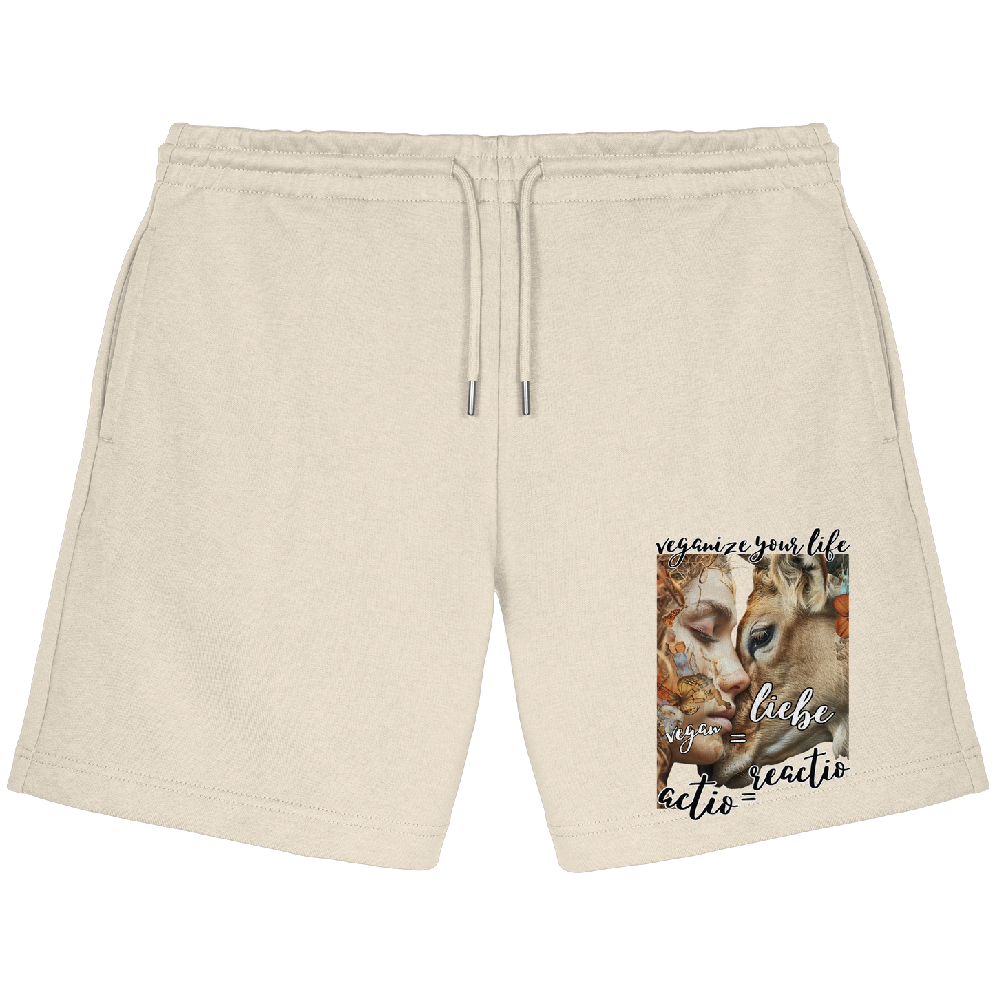 actio reactio - Kollektion dtf - Organic Jogger Shorts, Vegan ist Mitgefühl