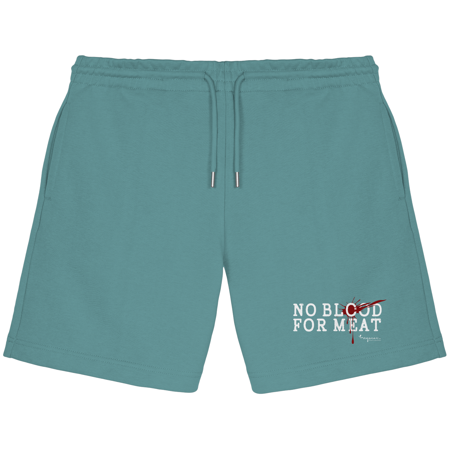 vegane Statement-Jogger Shorts: 'no blood for meat' | vegwear