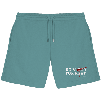 vegane Statement-Jogger Shorts: 'no blood for meat' | vegwear