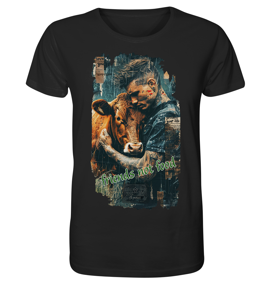 Motiv "friends not food" - unisex Bio T-Shirt