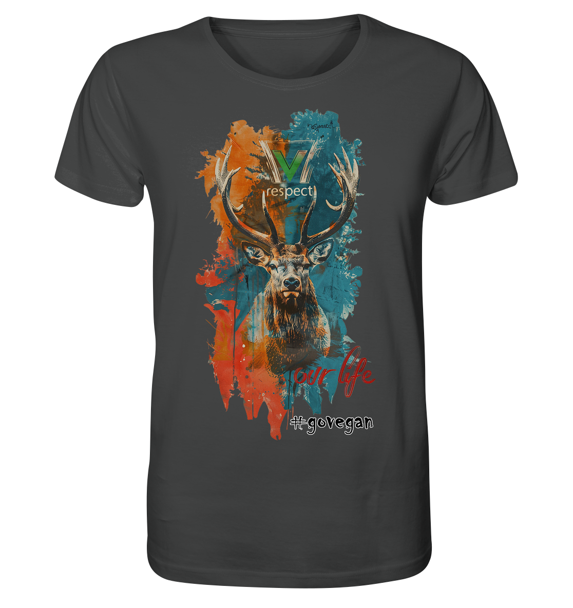 Motiv "respect our life, go vegan" - unisex Bio T-Shirt
