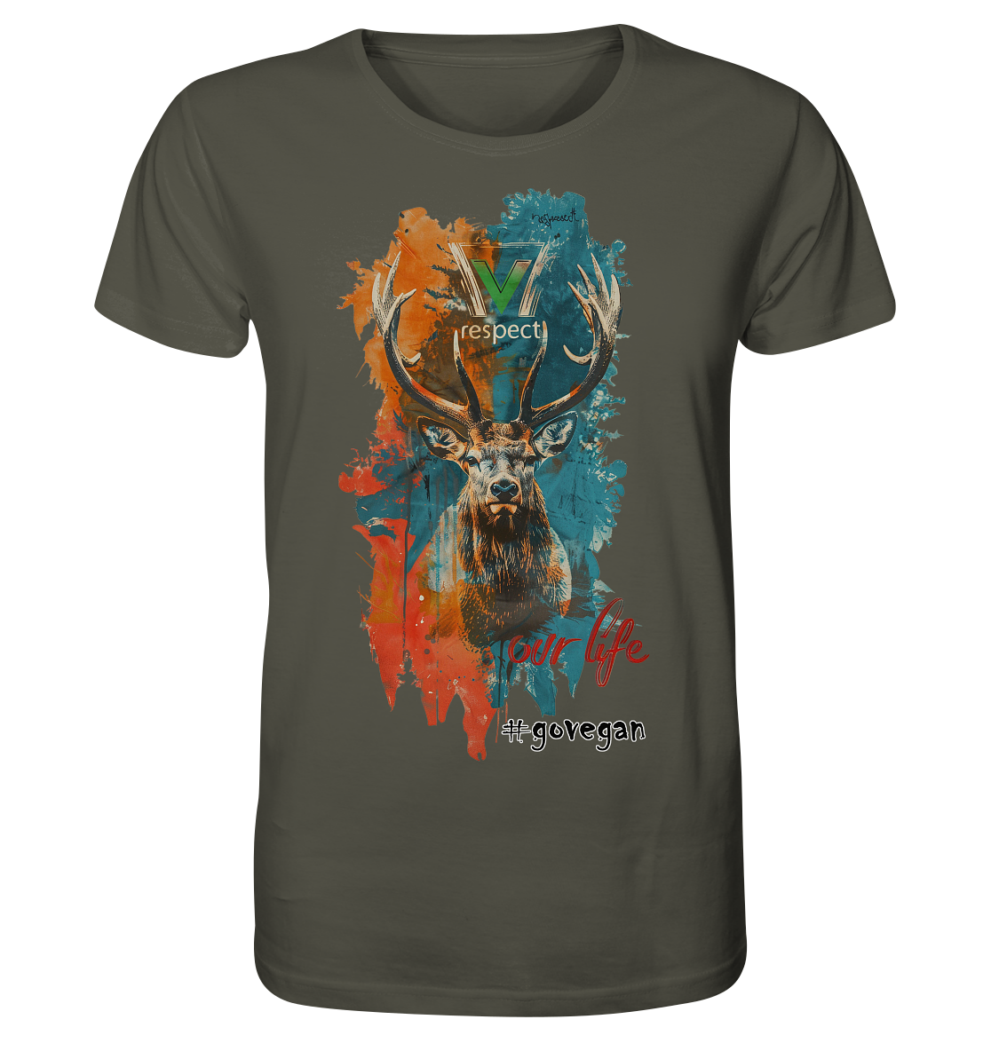 Motiv "respect our life, go vegan" - unisex Bio T-Shirt