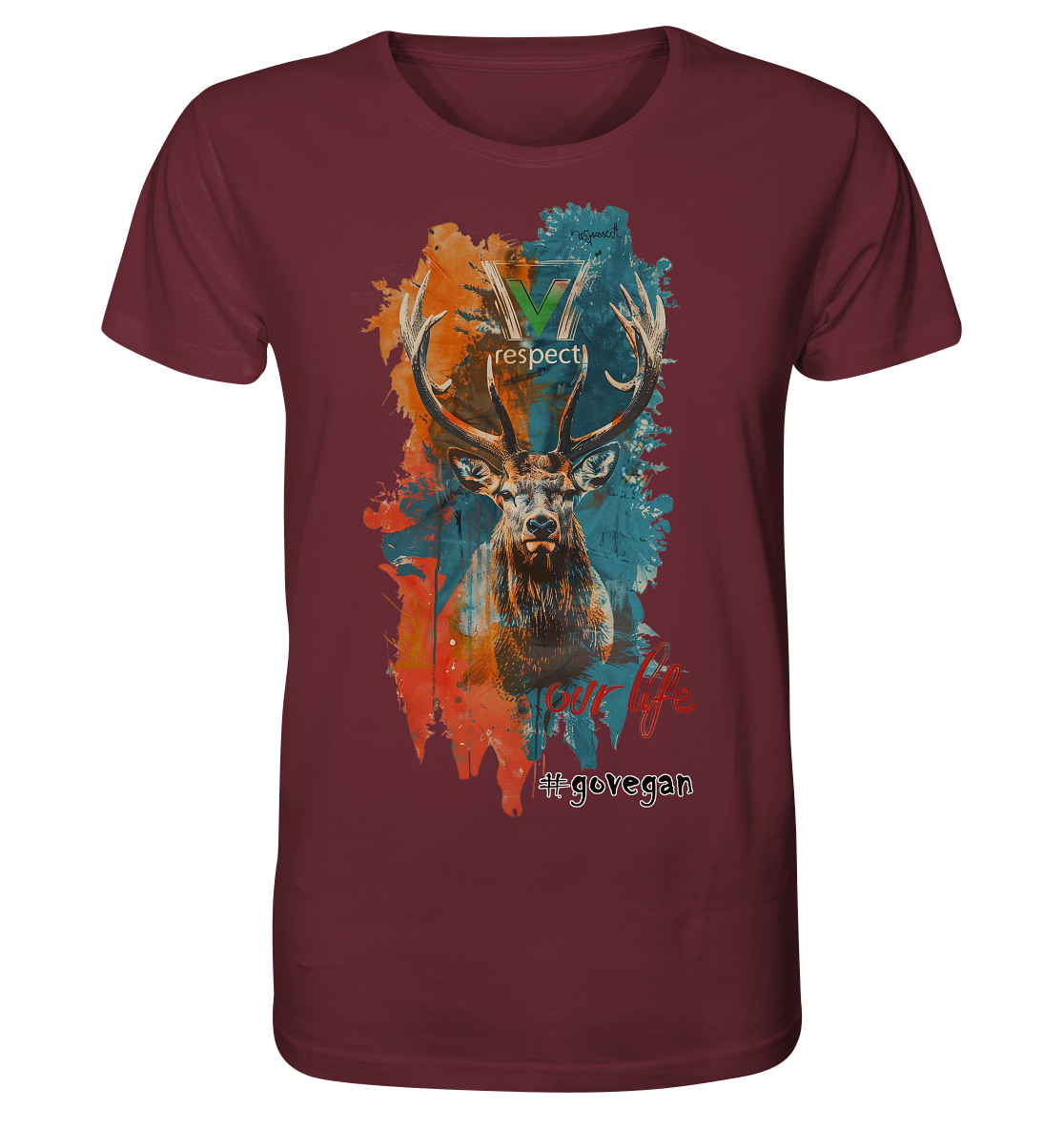 Motiv "respect our life, go vegan" - unisex Bio T-Shirt