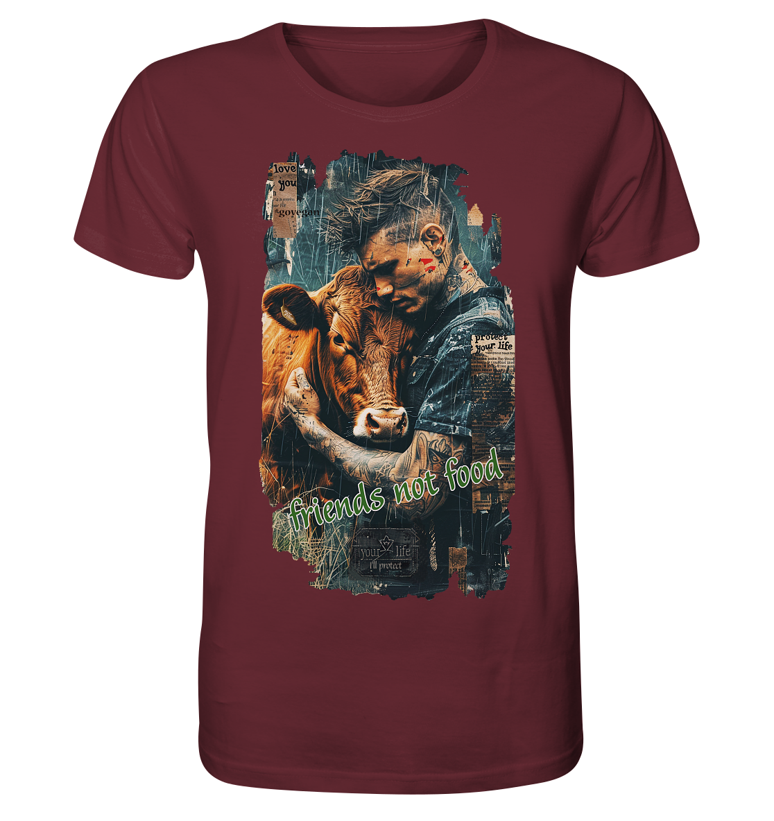 Motiv "friends not food" - unisex Bio T-Shirt