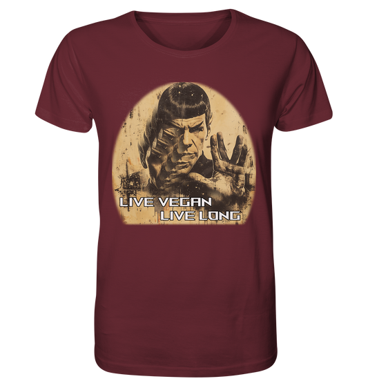 Motiv "live vegan live long" - unisex Bio T-Shirt