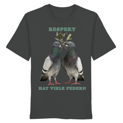 vegwear "Respekt hat viele Federn" - unisex Bio T-Shirt