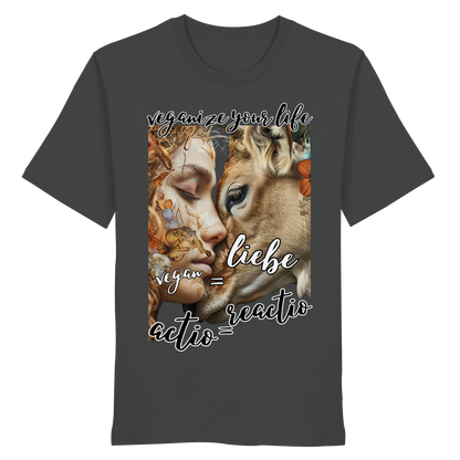 vegwear "actio = reactio" - unisex Bio T-Shirt, vegan ist Mitgefühl