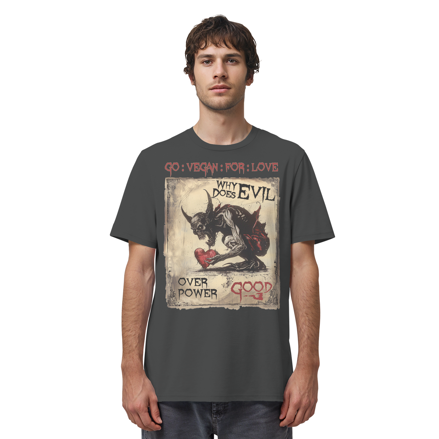 vegwear "why does evil" -unisex Bio T-Shirt