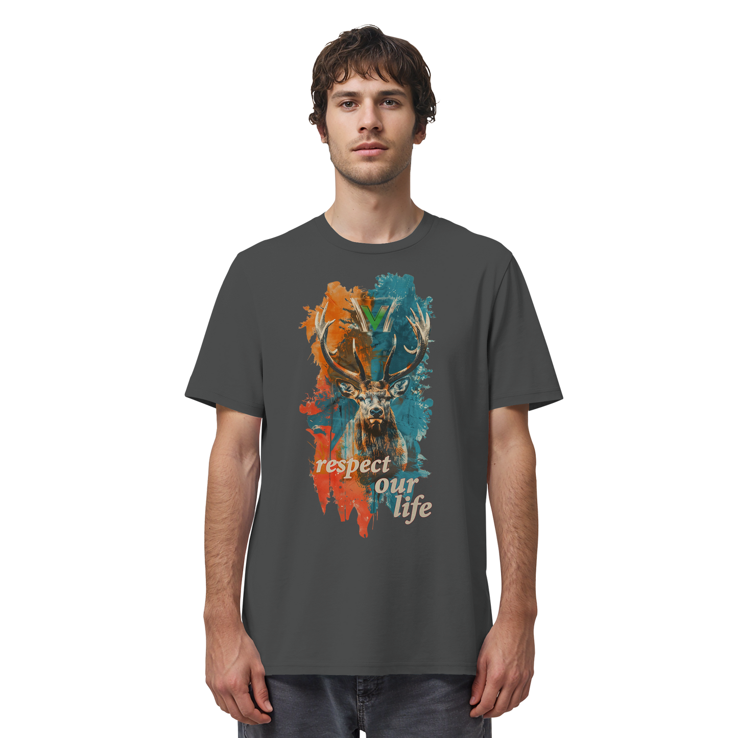 vegwear "respect our life - Hirsch" - unisex Bio T-Shirt