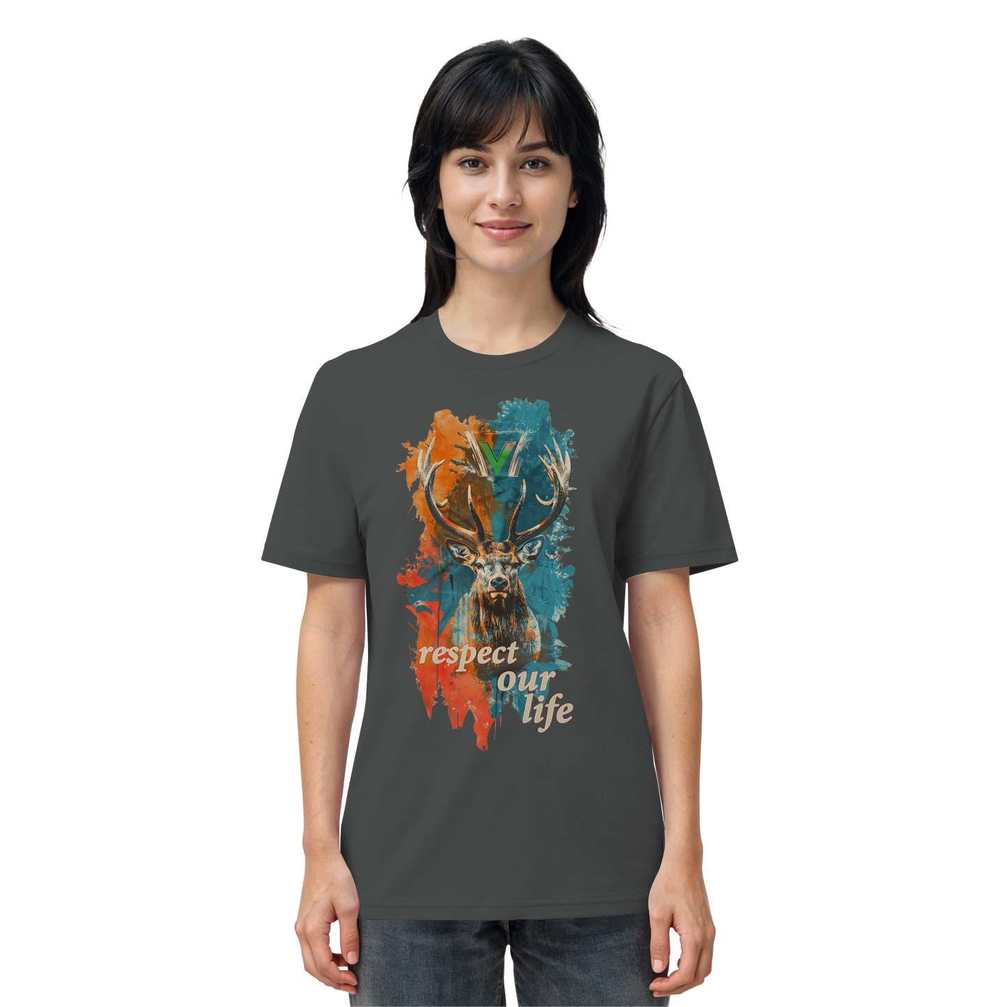 vegwear "respect our life - Hirsch" - unisex Bio T-Shirt